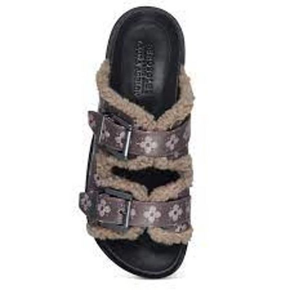 x Laura Ashley La Olivia Faux Shearling Slide Sandal AEROSOLES sz 10.5 - Picture 3 of 3